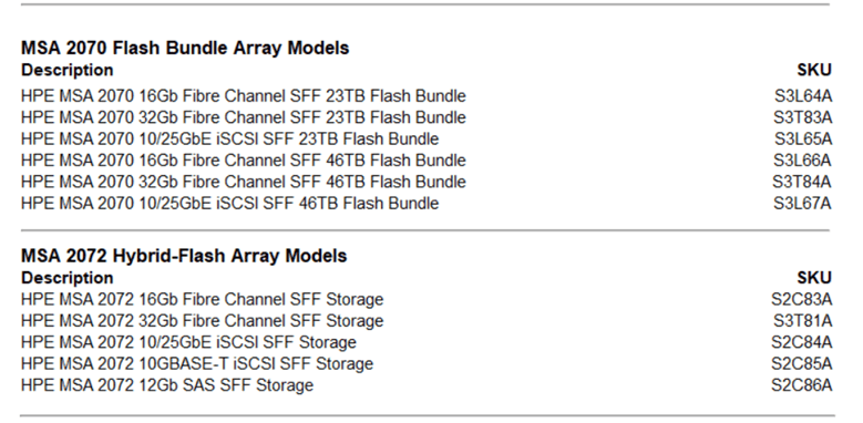 HPE MSA GEN7 INFO